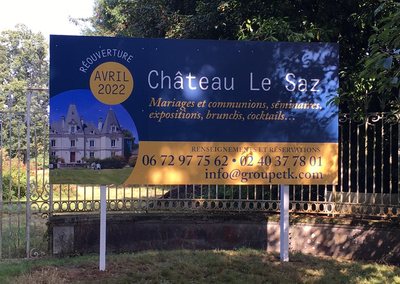 Grand panneau enseigne de réouverture Graphidec