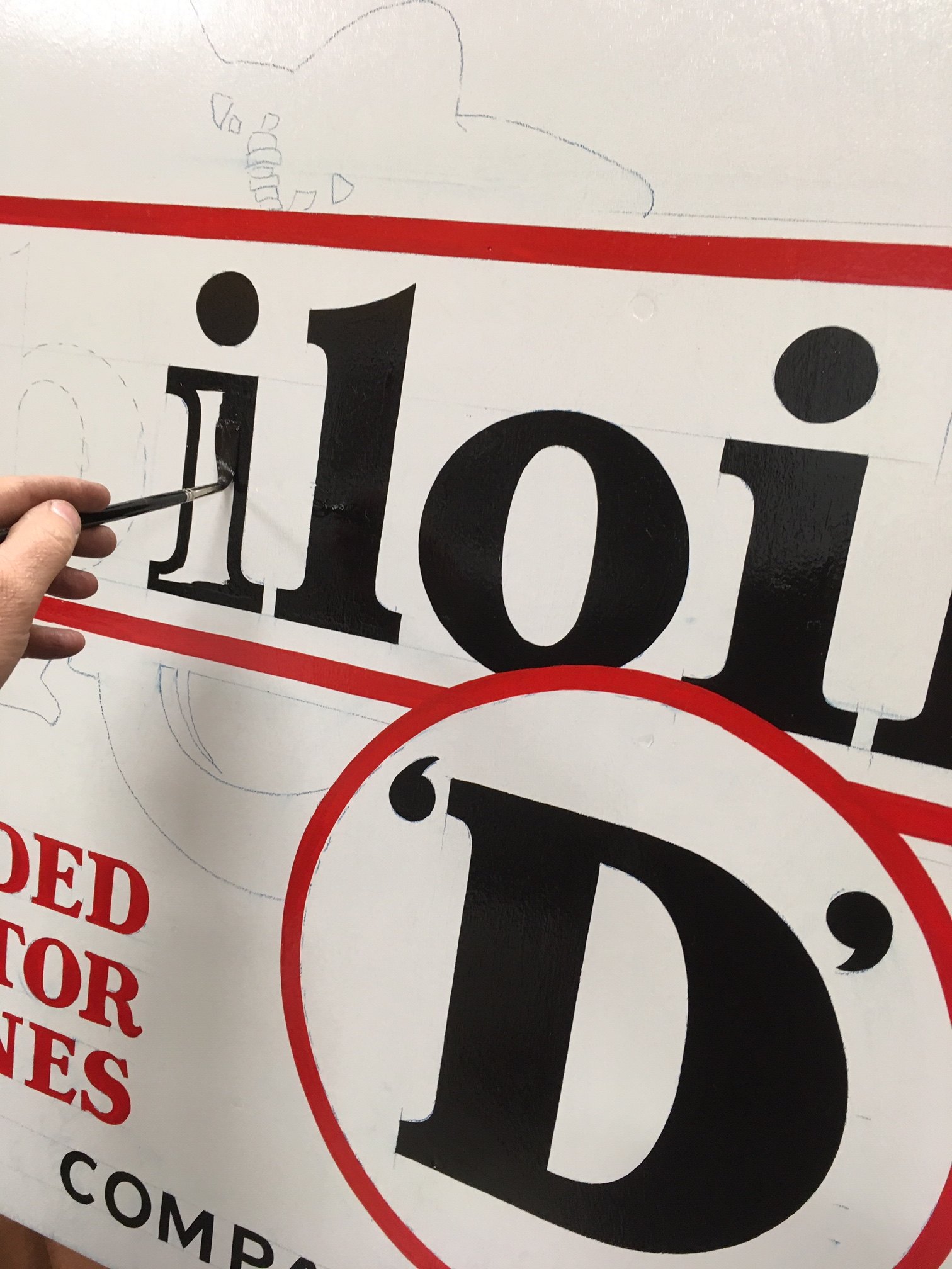 lettrage peint sur bois laque graphidec